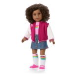 Truly Me™ 18-inch Doll #112 with curly dark-brown hair