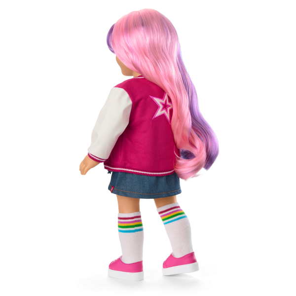 Truly Me™ 18-inch Doll #116 with wavy purple-and-pink hair