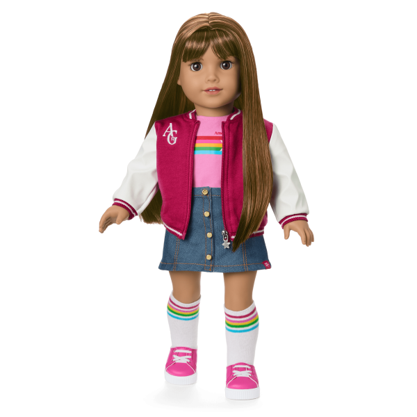 Truly Me™ 18-inch Doll #122 with straight dark-brown hair