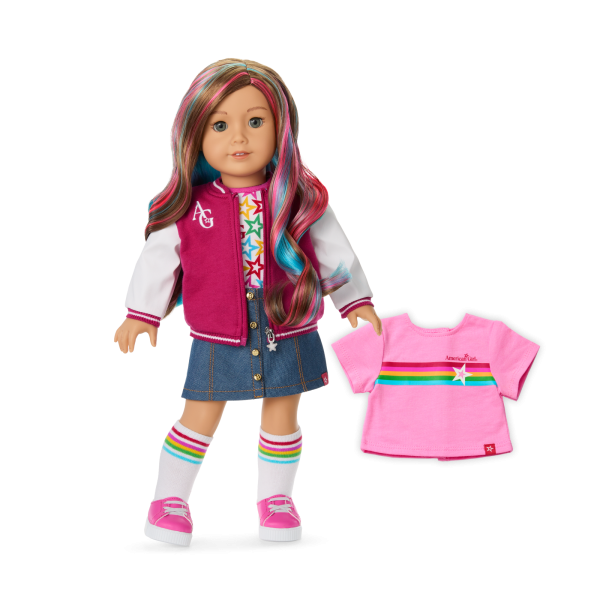 Truly Me™ 18-inch Doll #101 with wavy caramel hair