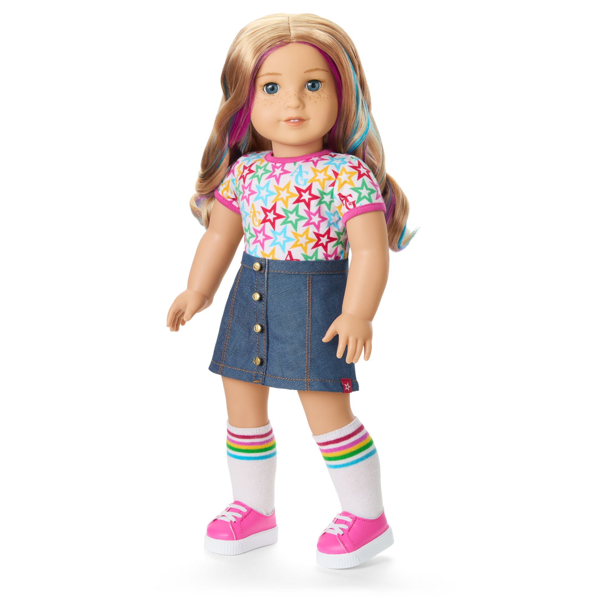 Truly Me™ 18-inch Doll #110 with wavy blonde hair