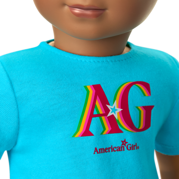 Truly Me™ 18-inch Doll #113 with curly dark-brown hair