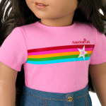 Truly Me™ 18-inch Doll #108 with curly black-brown hair