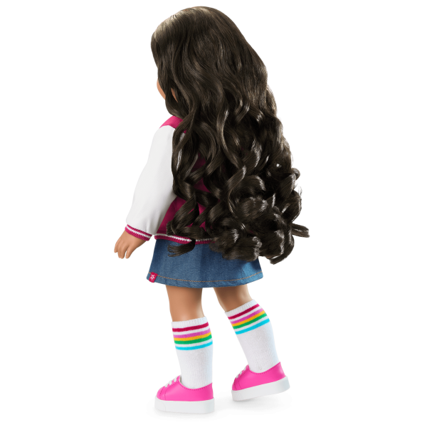 Truly Me™ 18-inch Doll #108 with curly black-brown hair