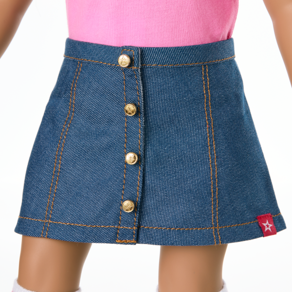 Truly Me™ 18-inch Doll #132 with curly dark-brown hair