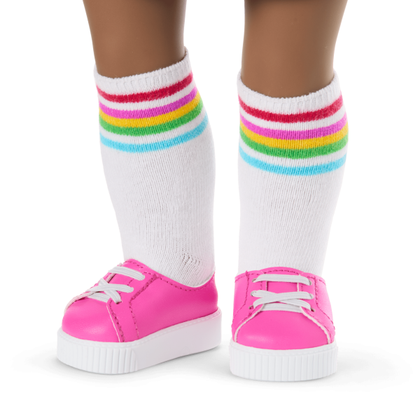 Truly Me™ 18-inch Doll #112 with curly dark-brown hair