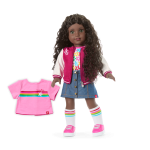 Truly Me™ 18-inch Doll #127 with curly dark-brown hair