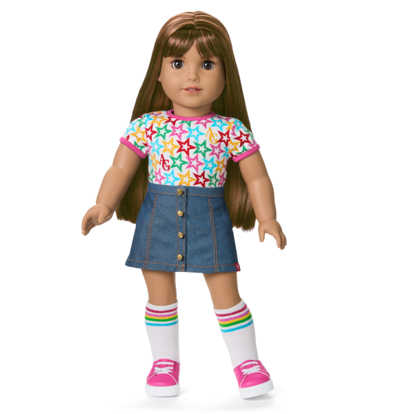Truly Me™ 18-inch Doll #122 with straight dark-brown hair