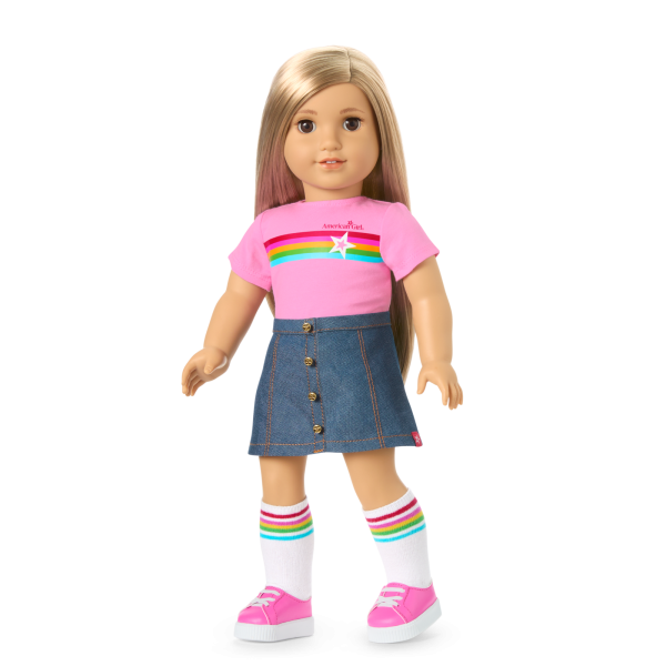 Truly Me™ 18-inch Doll #131 with straight blonde hair