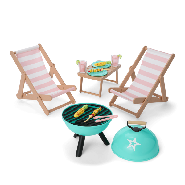 Raquel's™ Beach Chairs & Barbecue Set for 18-inch Dolls (Girl of the Year™ 2026)