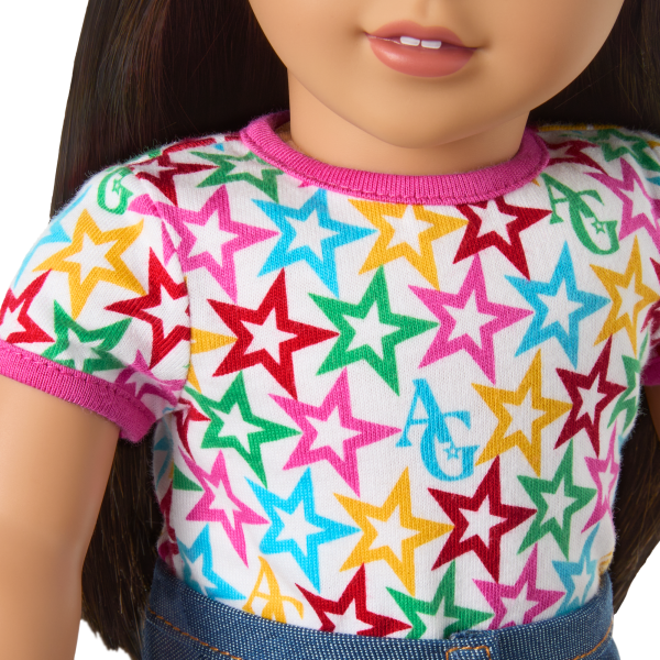 Truly Me™ 18-inch Doll #124 with straight black-brown hair