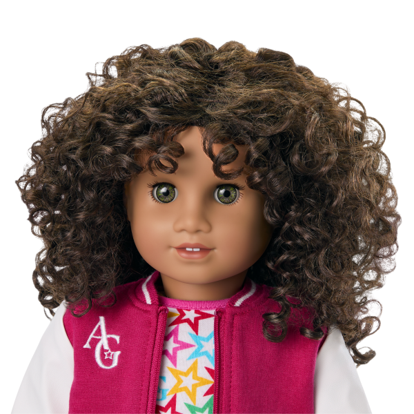 Truly Me™ 18-inch Doll #132 with curly dark-brown hair