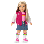 Truly Me™ 18-inch Doll #100 with straight layered blonde hair
