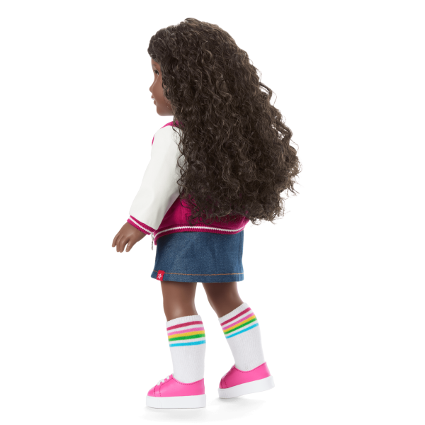 Truly Me™ 18-inch Doll #127 with curly dark-brown hair