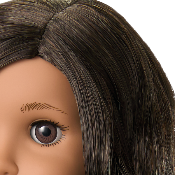 Truly Me™ 18-inch Doll #108 with curly black-brown hair