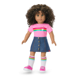 Truly Me™ 18-inch Doll #132 with curly dark-brown hair