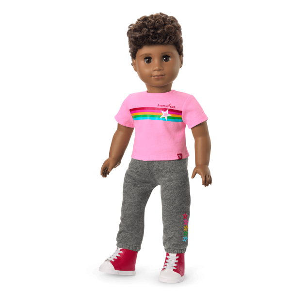 Truly Me™ 18-inch Doll #113 with curly dark-brown hair
