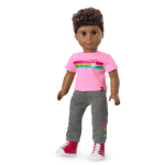 Truly Me™ 18-inch Doll #113 with curly dark-brown hair
