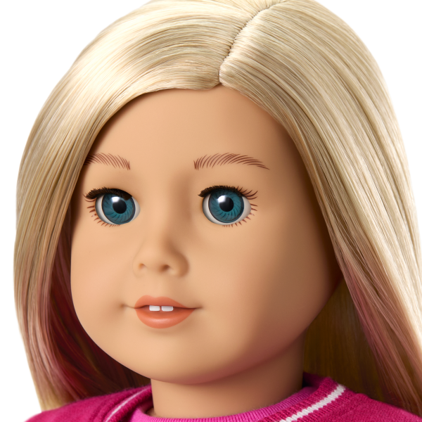 Truly Me™ 18-inch Doll #100 with straight layered blonde hair