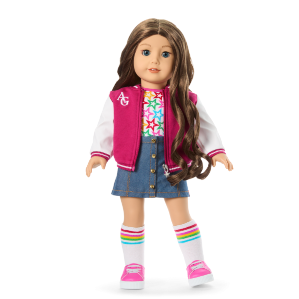 Truly Me™ 18-inch Doll #126 with wavy brown hair