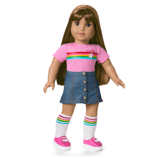 Truly Me™ 18-inch Doll #122 with straight dark-brown hair