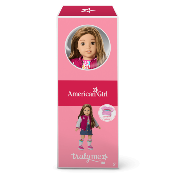Truly Me™ 18-inch Doll #118 with curly caramel hair