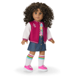 Truly Me™ 18-inch Doll #132 with curly dark-brown hair
