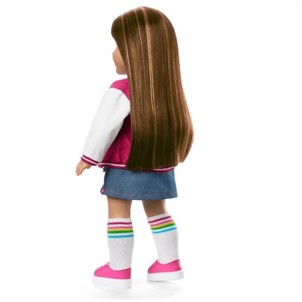 Truly Me™ 18-inch Doll #122 with straight dark-brown hair