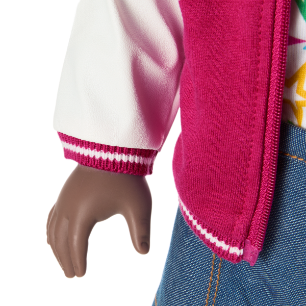 Truly Me™ 18-inch Doll #127 with curly dark-brown hair