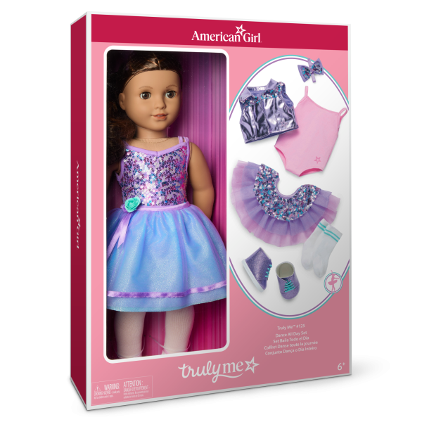 Truly Me™ #117 Doll & Dance All Day Set with wavy dark-brown hair