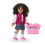 Truly Me™ 18-inch Doll #132 with curly dark-brown hair