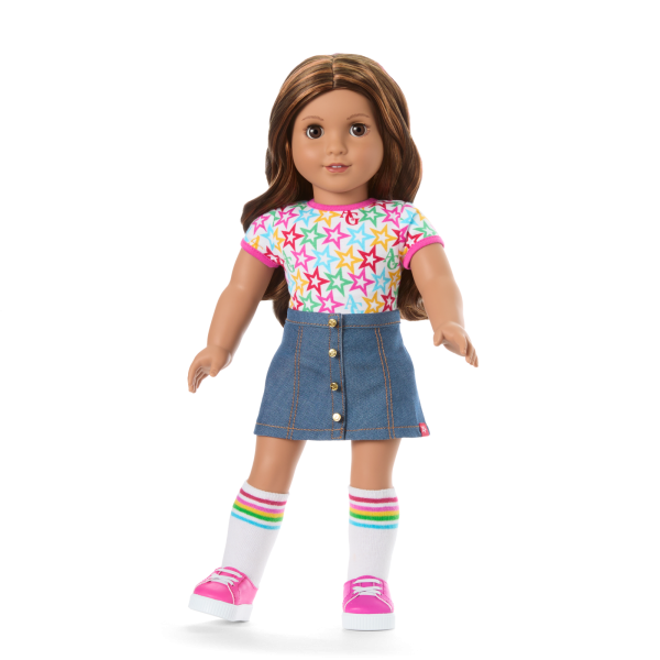 Truly Me™ 18-inch Doll #117 with wavy dark-brown hair