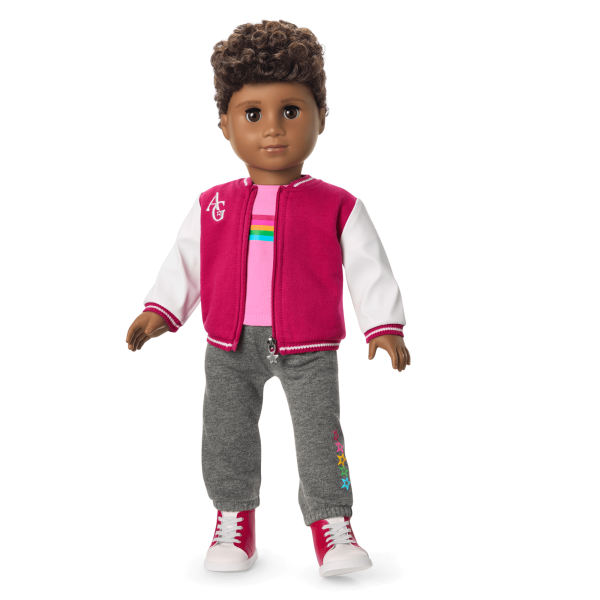Truly Me™ 18-inch Doll #113 with curly dark-brown hair