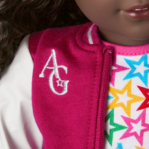 Truly Me™ 18-inch Doll #127 with curly dark-brown hair