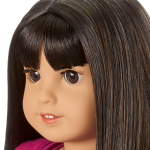 Truly Me™ 18-inch Doll #130 with straight black-brown hair