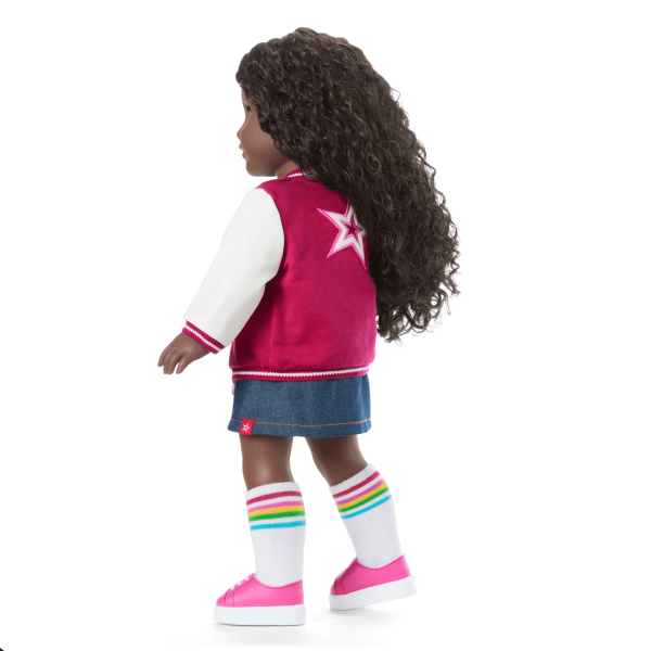 Truly Me™ 18-inch Doll #127 with curly dark-brown hair