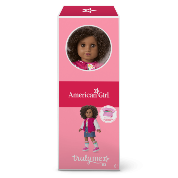 Truly Me™ 18-inch Doll #112 with curly dark-brown hair