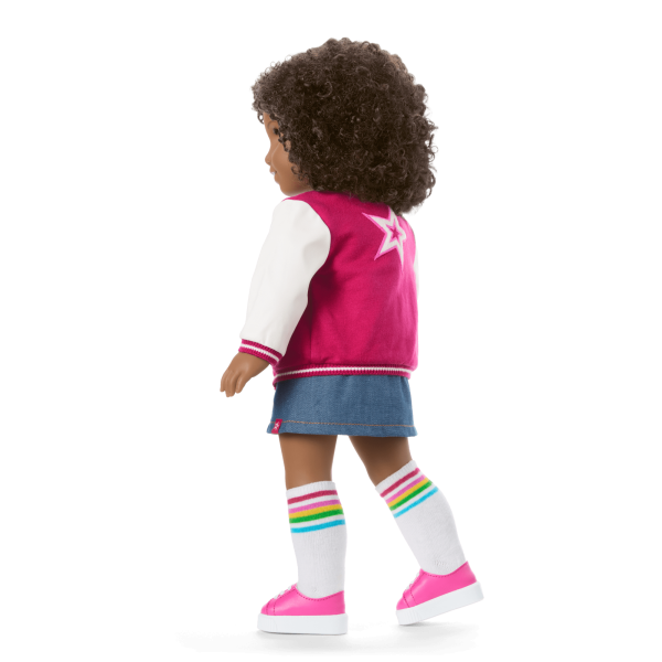 Truly Me™ 18-inch Doll #112 with curly dark-brown hair