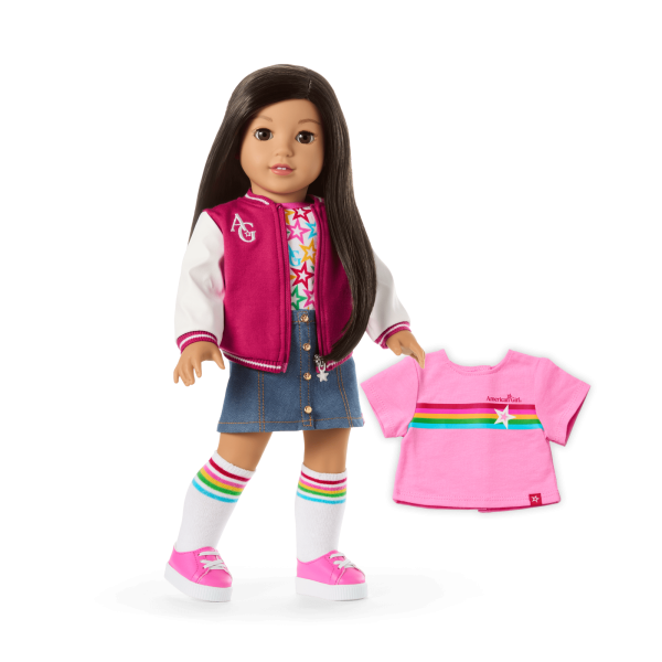 Truly Me™ 18-inch Doll #124 with straight black-brown hair