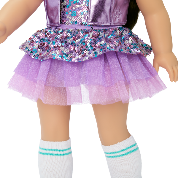 Truly Me™ #111 Doll & Dance All Day Set with wavy black-brown hair