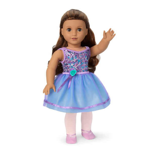 Truly Me™ #117 Doll & Dance All Day Set with wavy dark-brown hair