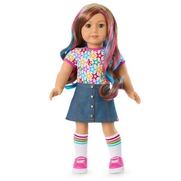 Truly Me™ 18-inch Doll #101 with wavy caramel hair