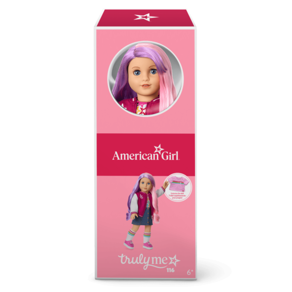 Truly Me™ 18-inch Doll #116 with wavy purple-and-pink hair