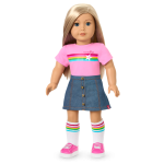 Truly Me™ 18-inch Doll #100 with straight layered blonde hair
