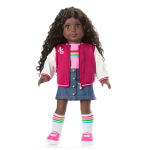 Truly Me™ 18-inch Doll #127 with curly dark-brown hair