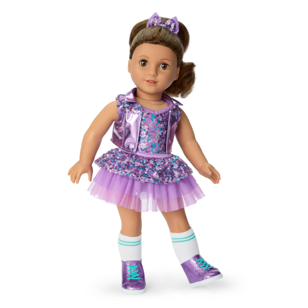 Truly Me™ #117 Doll & Dance All Day Set with wavy dark-brown hair