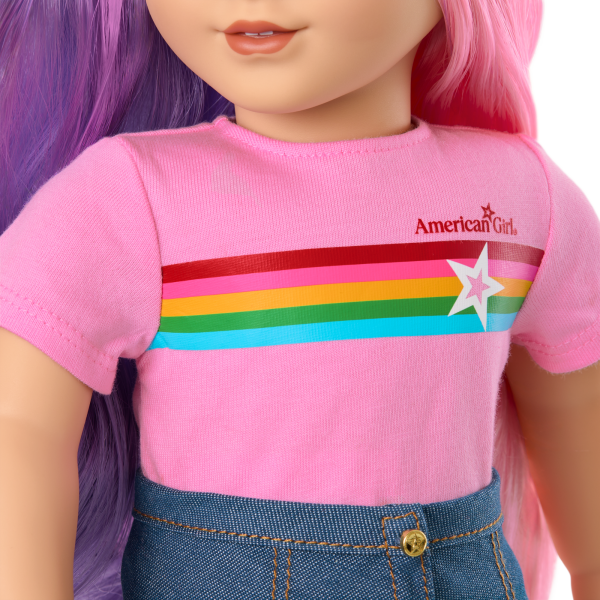 Truly Me™ 18-inch Doll #116 with wavy purple-and-pink hair