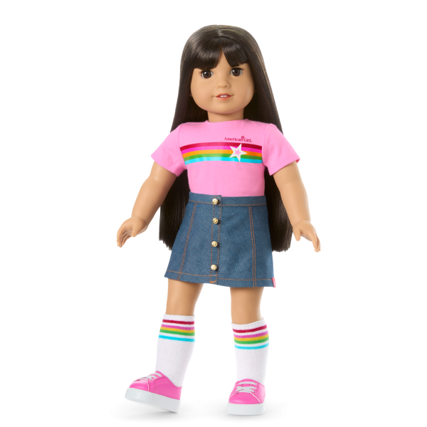 Truly Me™ 18-inch Doll #130 with straight black-brown hair