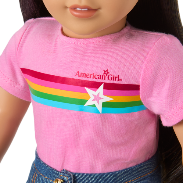 Truly Me™ 18-inch Doll #124 with straight black-brown hair
