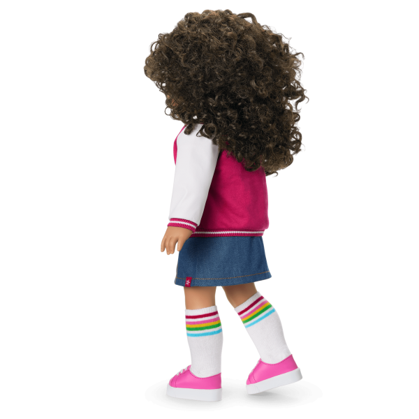 Truly Me™ 18-inch Doll #132 with curly dark-brown hair